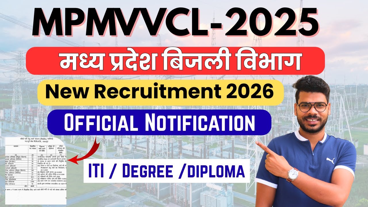 MP Electricity Department Recruitment 2026 | Official Notification Out.