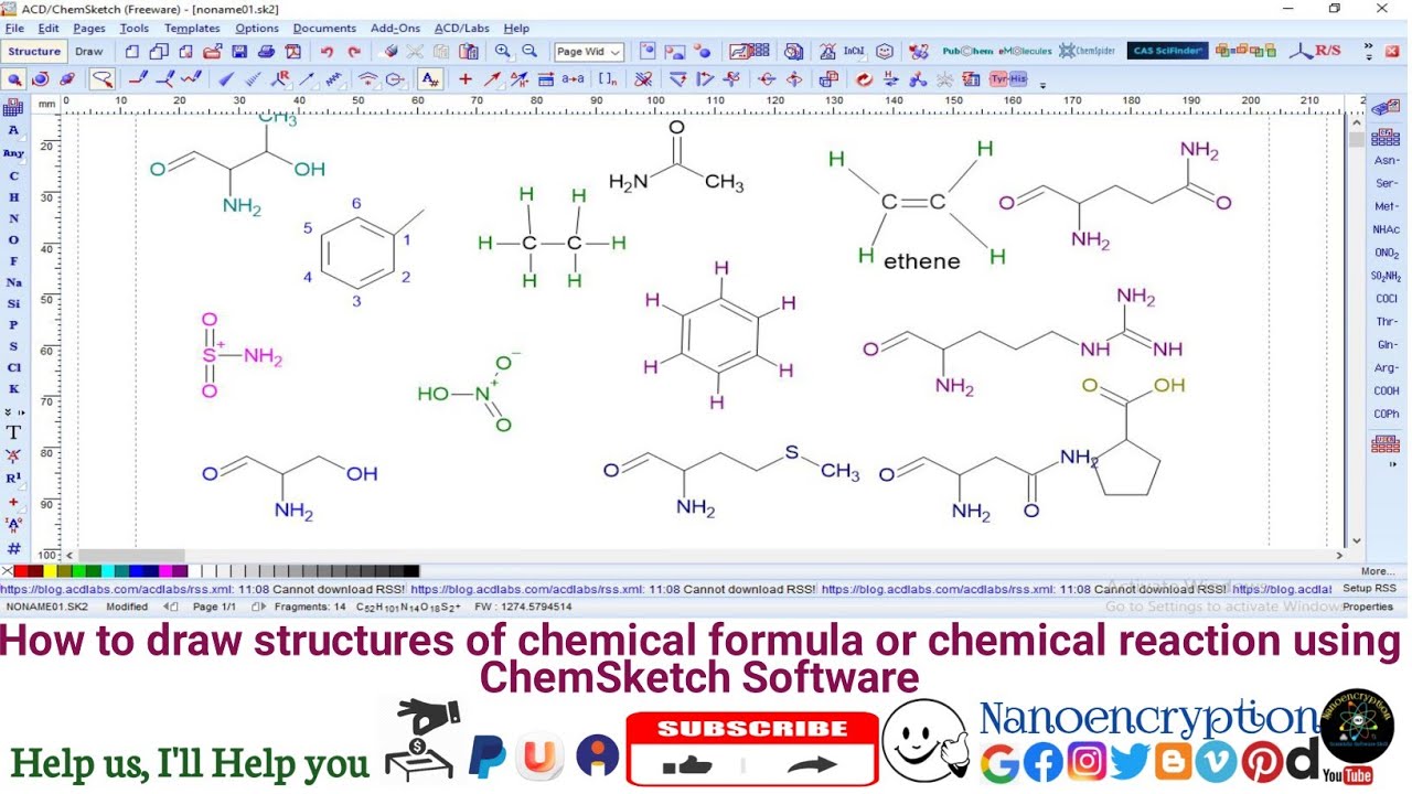 How to download & Install and  draw the structural chemical formula using ChemSketch software