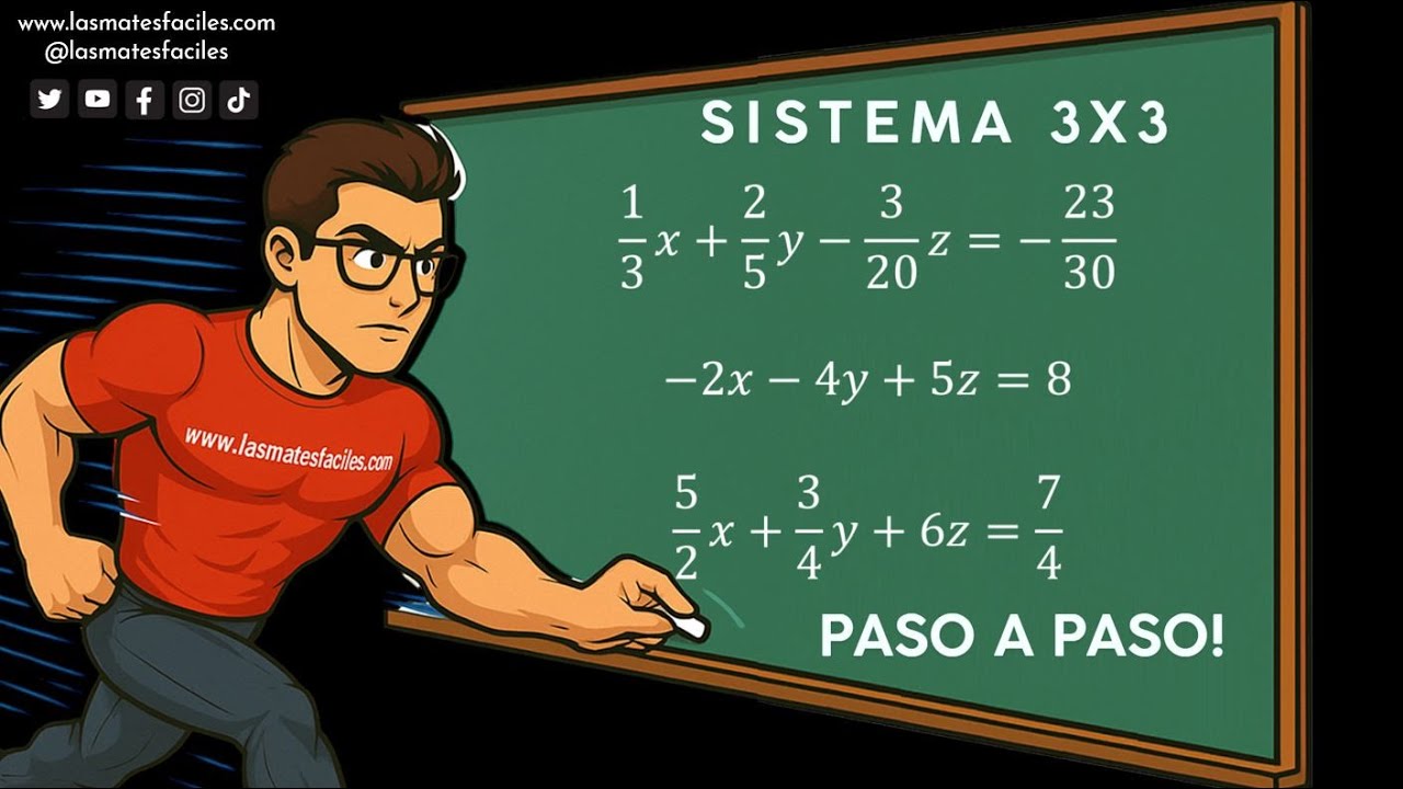 Sistema de ecuaciones 3x3 por método de sustitución | Explicación paso a paso fácil y rápida