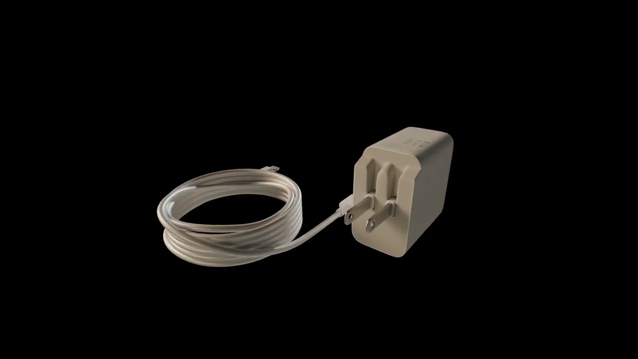 charger and cable set 3D model turntable