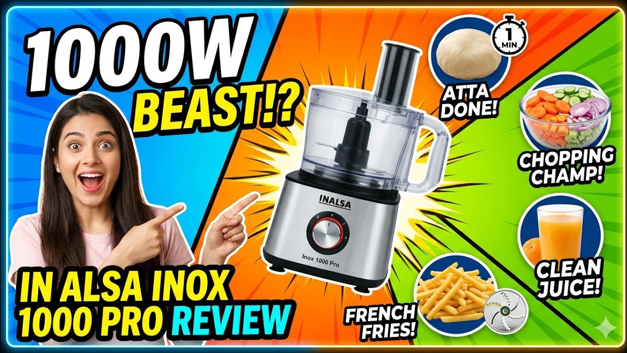 Best Food Processor India 2026?⚡Inalsa Inox 1000 Pro Review & Demo~Atta kneading, Chopping, Juicing