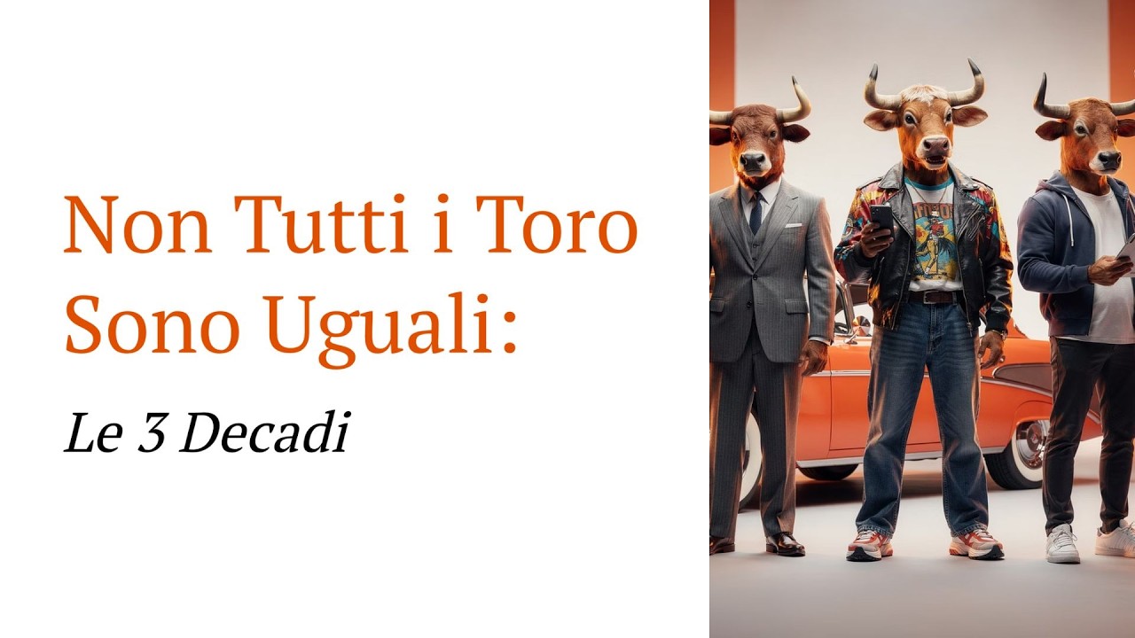 Non Tutti i Toro Sono Uguali: Le 3 Decadi che Cambiano Carattere, Relazioni e Denaro