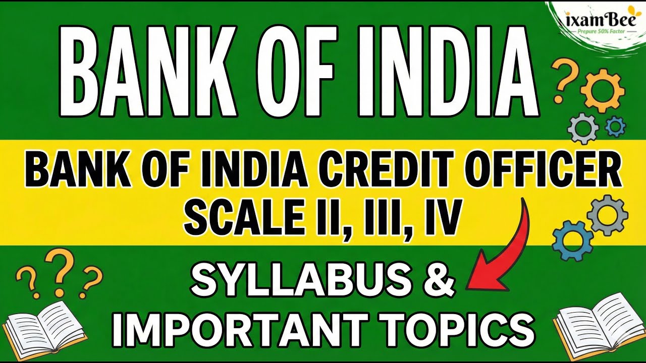 Bank Of India Credit officer Scale II, III, IV Syllabus and important Topics