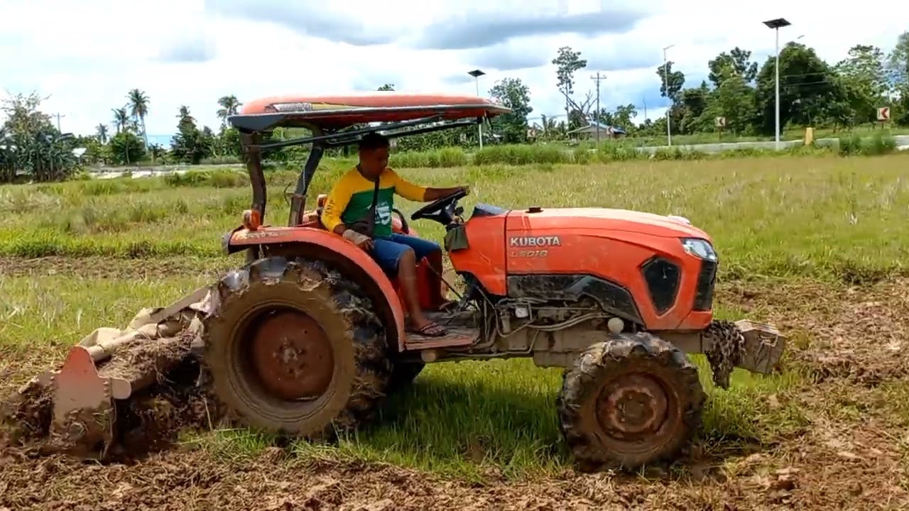 starting rotavation my rice field..