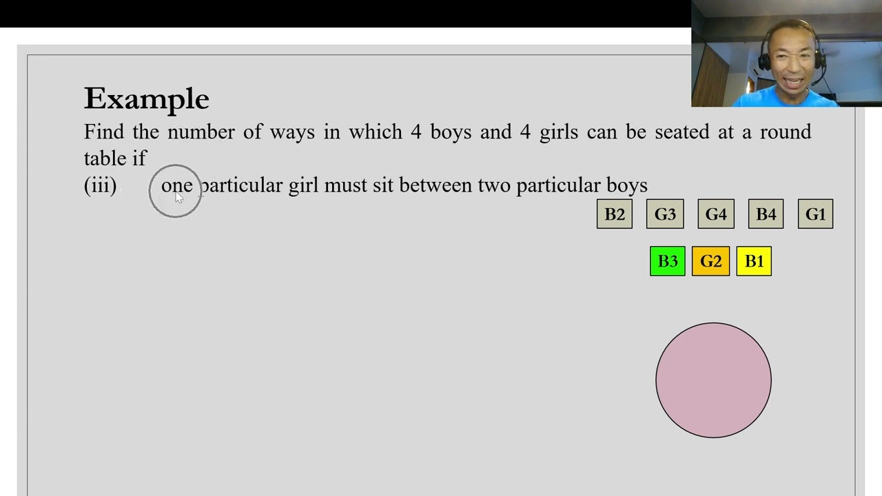 Permutations and Combinations 19-Arrangement in a circle - Example