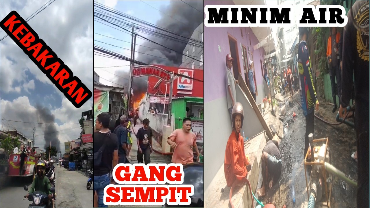 PEMADAM KEBAKARAN & RELAWAN : KEBAKARAN RUMAH DI GANG SEMPIT!!! NO CUT!!!