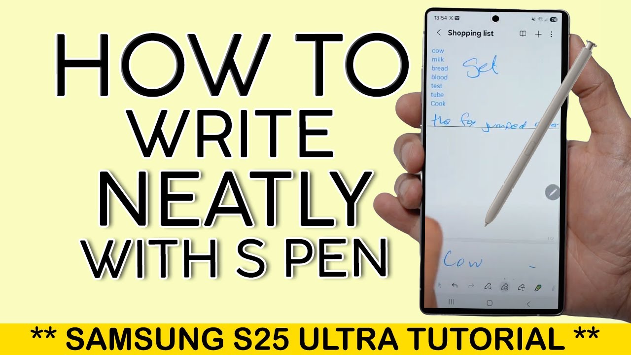 How to Write Neatly and in Line on Notes Using S Pen Handwriting Assist Tool on S25 Ultra 2025