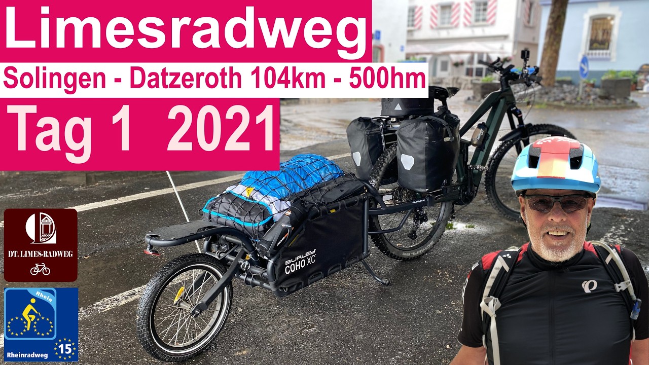 Limesradweg Tag 1 Anreise über den Rheinradweg mit dem Burley COHO XC Einspurlastenanhänger
