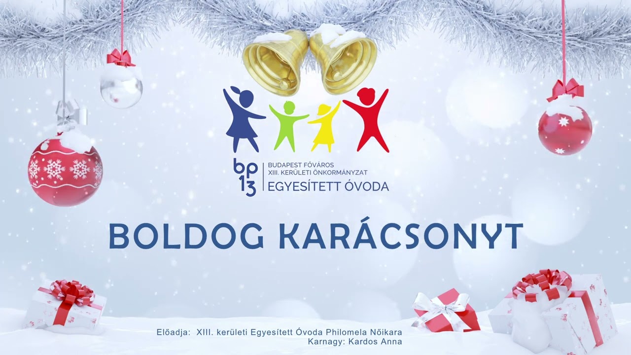 Karácsonyi zenélő képeslap XIII. kerületi Egyesített Óvoda Philomela Nőikara 2022