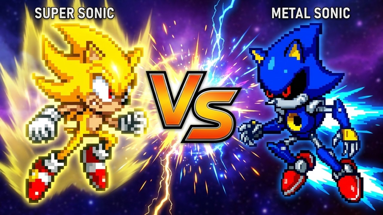 Соник во всех формах против Метал Соника I Sonic Battle JUS MUGEN v4