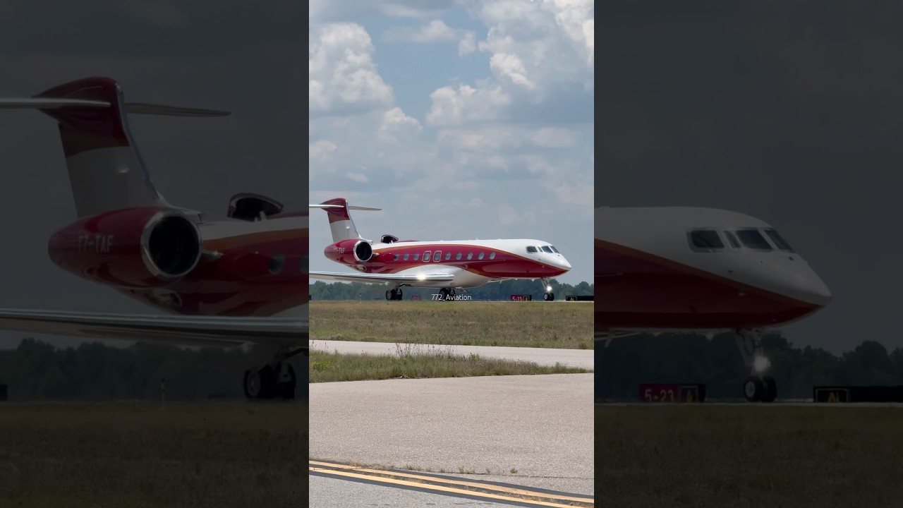 Brand new Gulfstream G700 taxing at Columbia Metropolitan Airport #kcae #G700 #GulfstreamG700 #GA7C