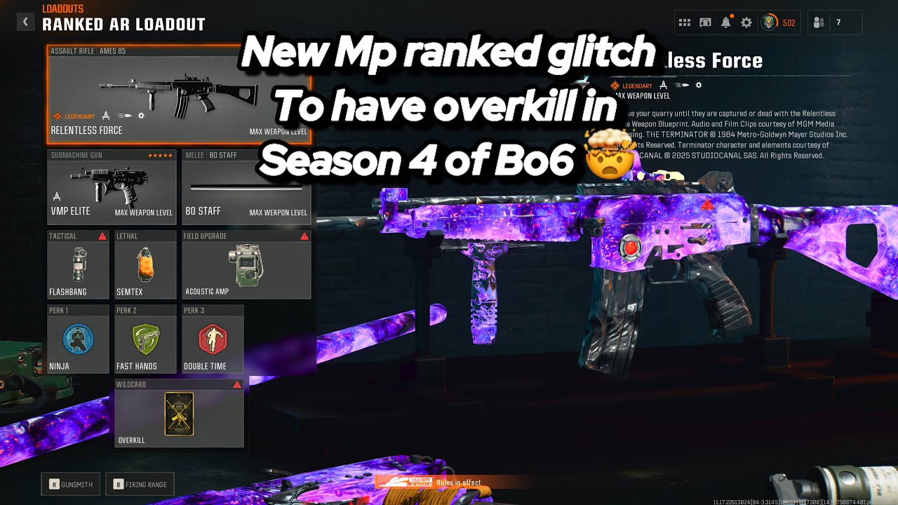 *Brand New* Multiplayer Ranked glitch to have Overkill in Season 4 of Blackops6
