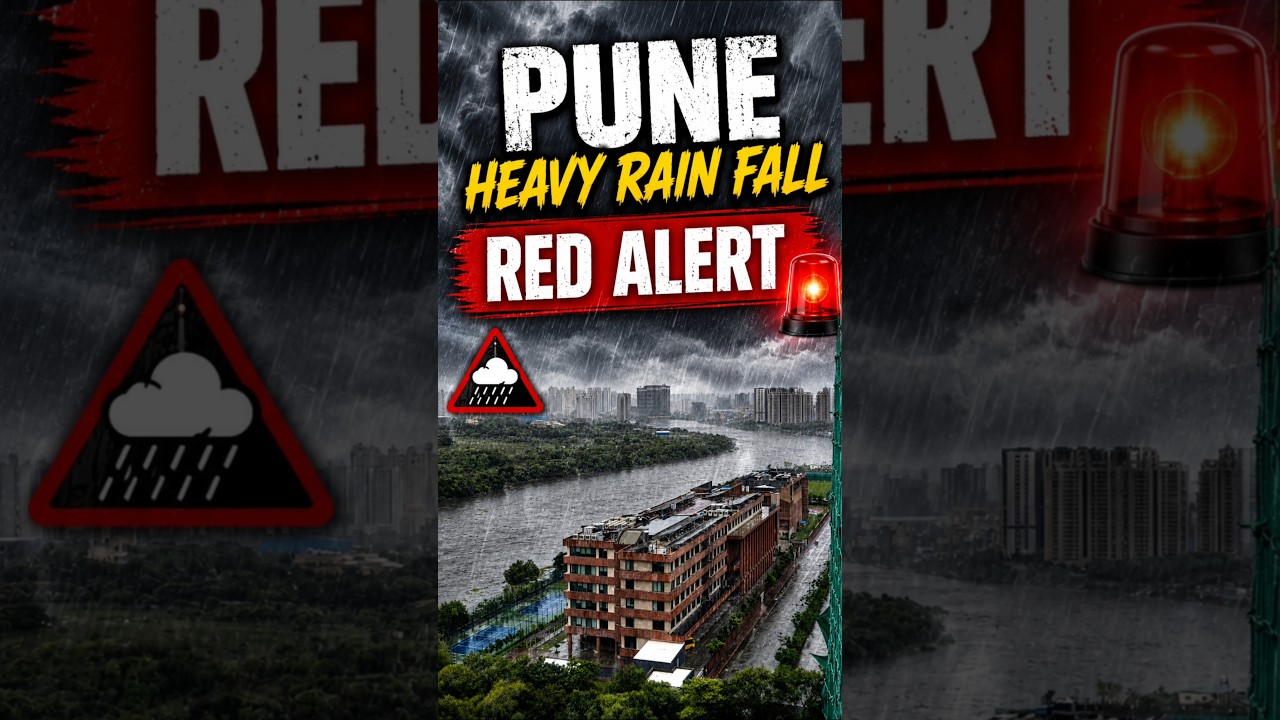 🚨 Pune Heavy Rainfall | Red Alert Issued | Latest Weather Update 🌧️ #Shorts#shortsfeed #construction