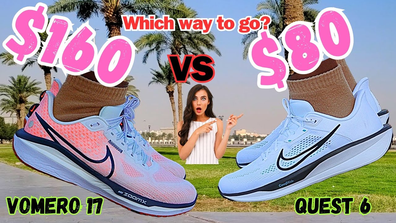 I compared Nike's $160 and $80 running shoes. #Nike #Nikevomero17 #NikeQuest6 #Nikevomero17vsQuest6