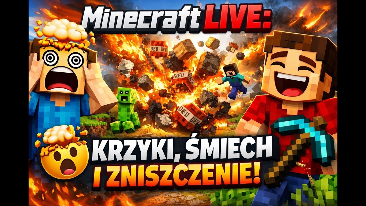🤯⛏️ Minecraft LIVE: krzyki, śmiech i zniszczenie