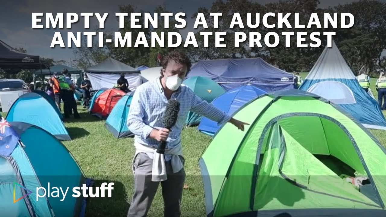 Auckland protest: Empty tents set up as protesters issued eviction notices | Stuff.co.nz