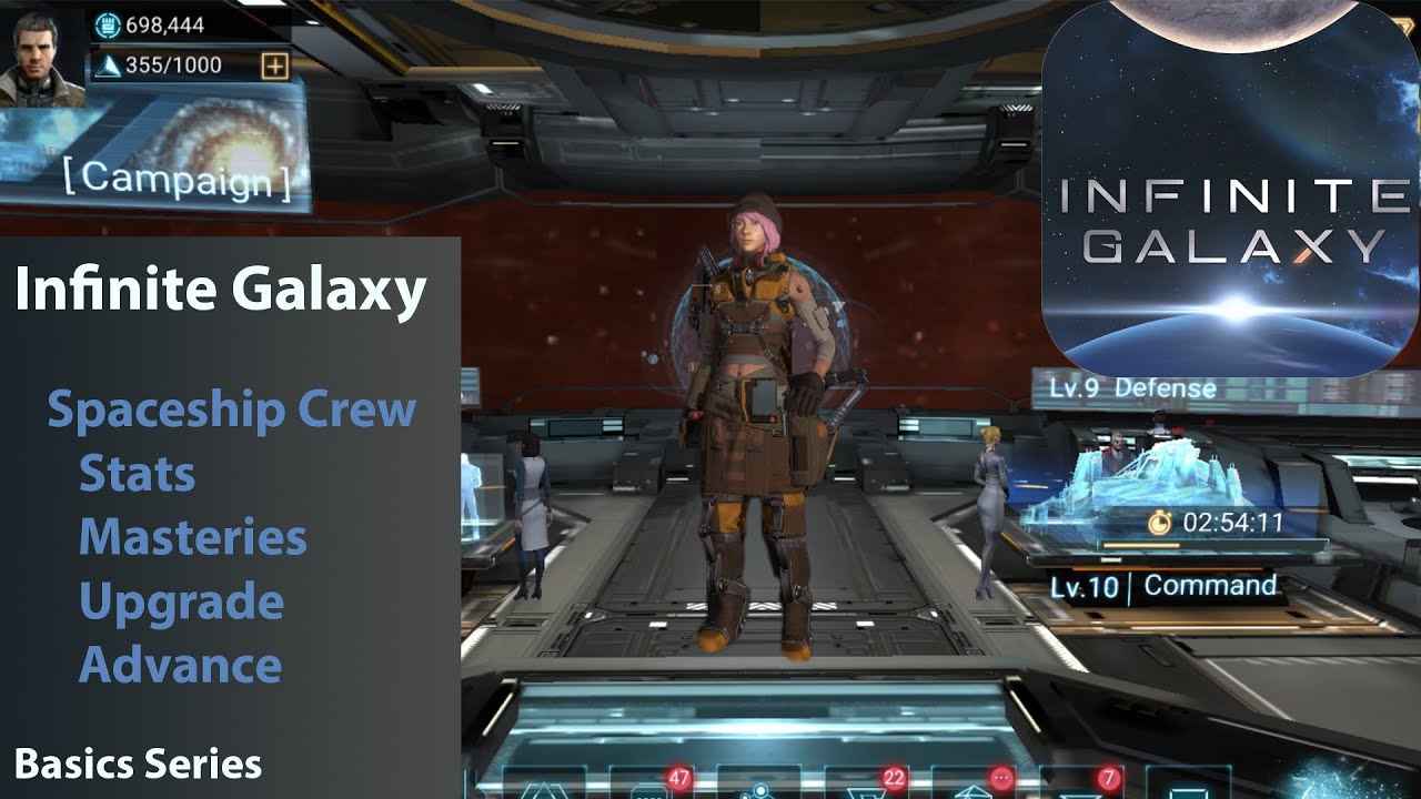 Infinite Galaxy - Crew Members - Stats, Masteries, Upgrade and Advance