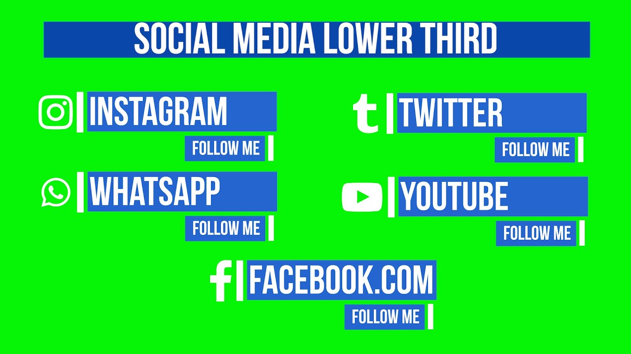 Non copyright Social Media animated Icons Green Screen Chroma Full HD video