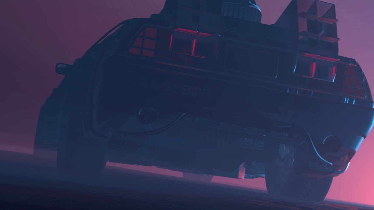 Delorean Animation Back to the Future in Blender 2.8 (EEVEE engine)