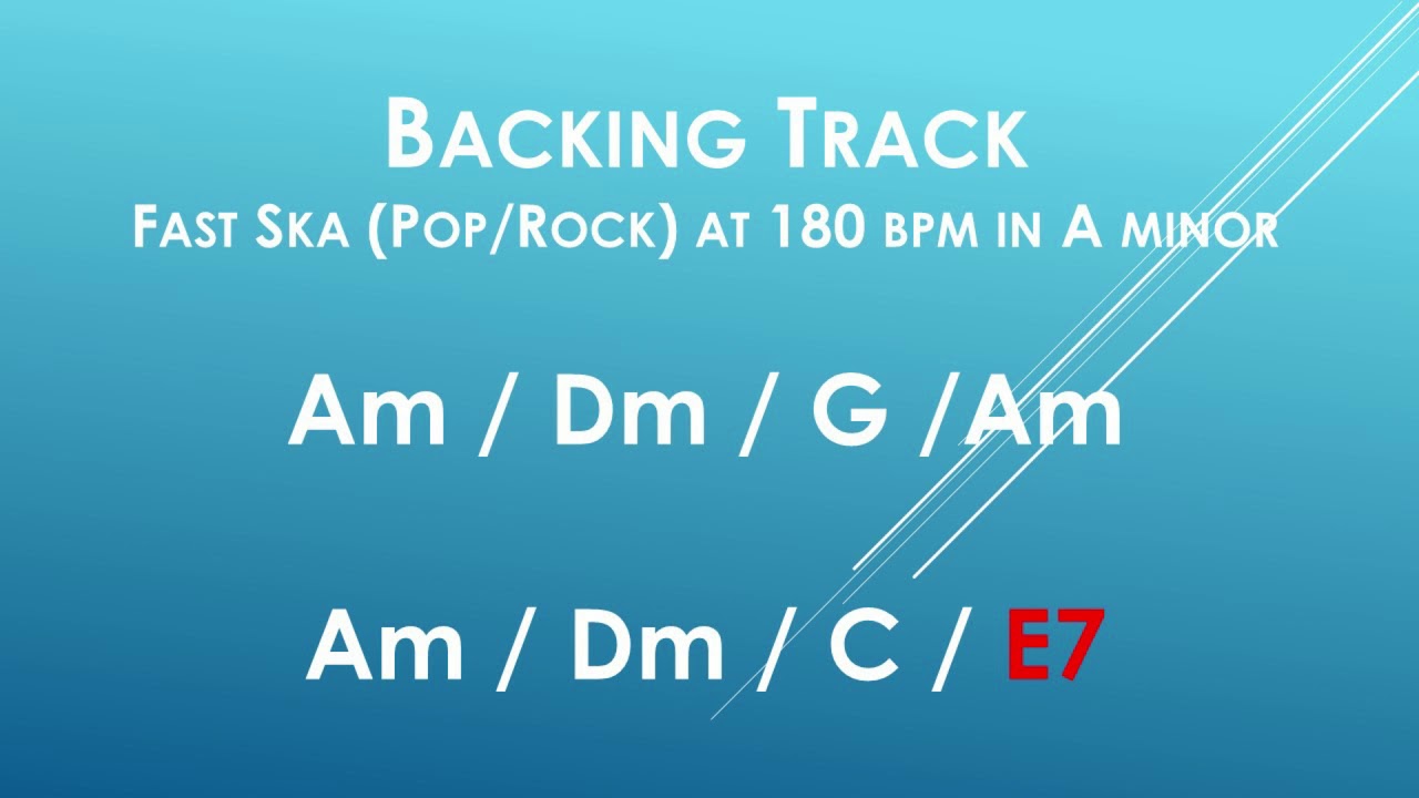 Ska Backing Track (Pop/Punk) in A minor at 180bpm