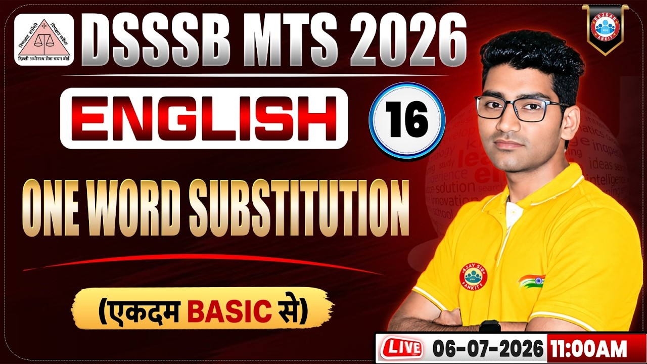 DSSSB MTS English Classes 2026 | One word Substitution | DSSSB MTS English Grammar Rules