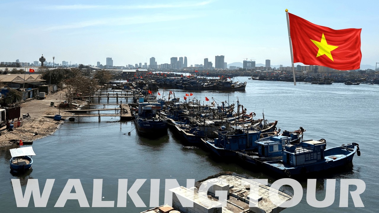 Da Nang 4.3km Street Walk: Times Square to Tho Quang Fishing Port | 4K No Talking
