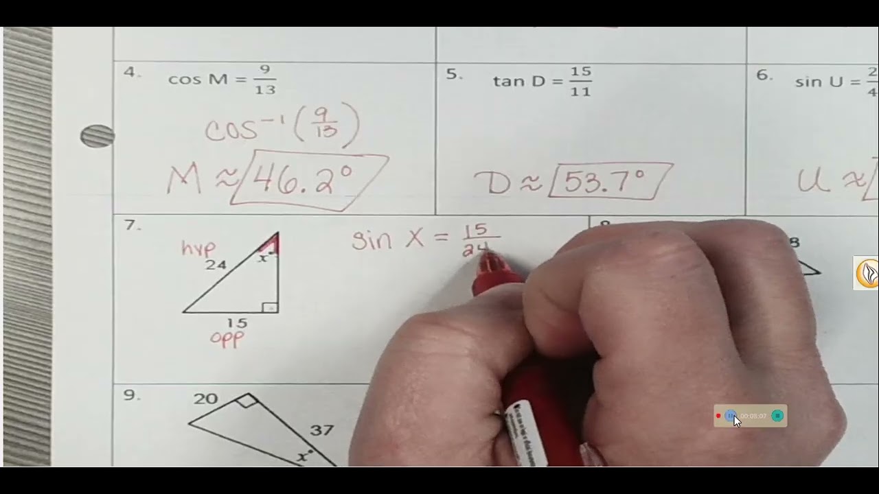 39 Finding Angle Measures with Trig