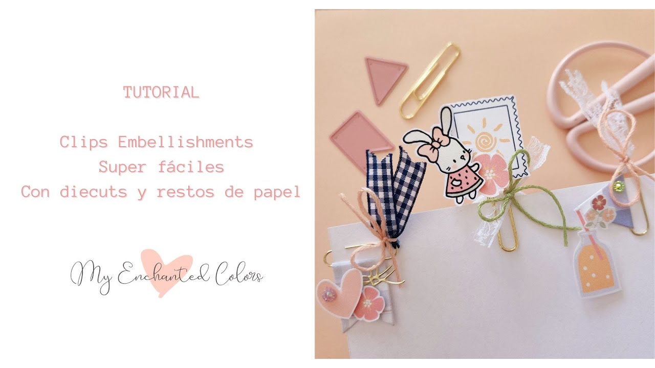Hacemos clips embellishments 🥰💖 decoración facil para tus proyectos de scrap!