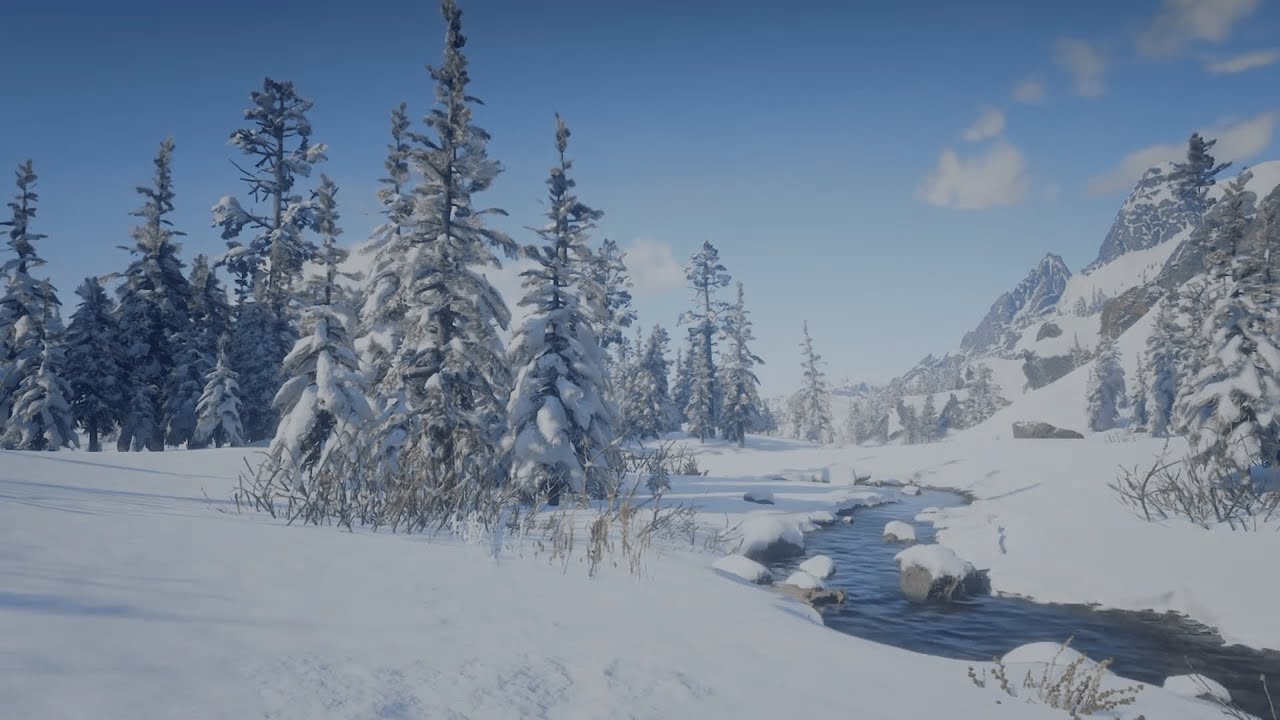 Winter Wonderland - Sounds of Winter, River, ASMR, Christmas Ambience