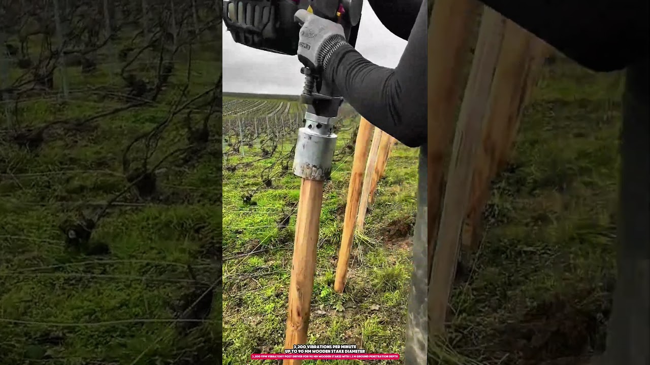 3,200 VPM Vibratory Post Driver for 90 mm Wooden Stakes with 1.2 m Ground Penetration Depth