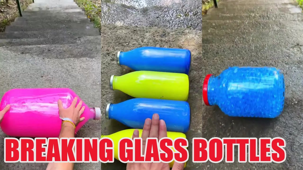 Breaking Glass Bottles and Balloon Drops 🔥 Crushing Crunchy & Soft Things #asmr #satisfying