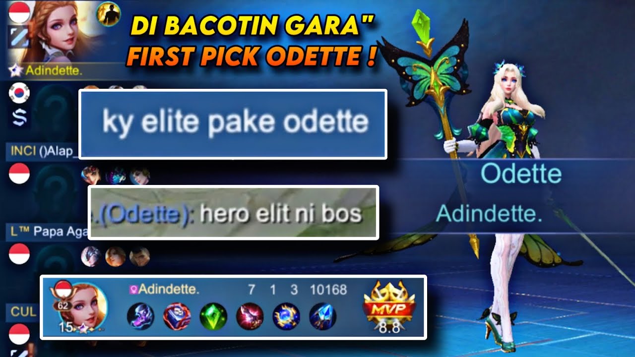 DI REMEHIN GARA-GARA GW FIRST PICK ODETTE !!! KATANYA ODETTE HERO ELITE 😆👆🏻