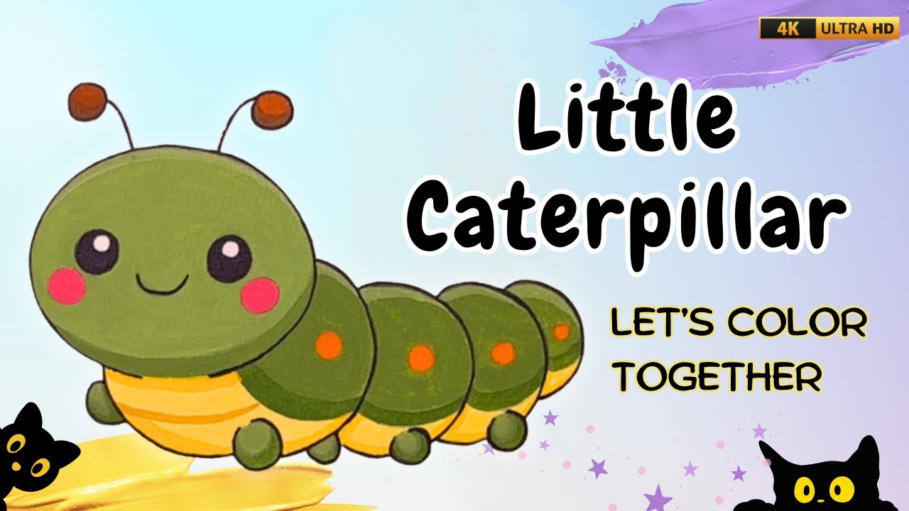 How to Color a Cute Caterpillar | Easy Color-Along for Kids