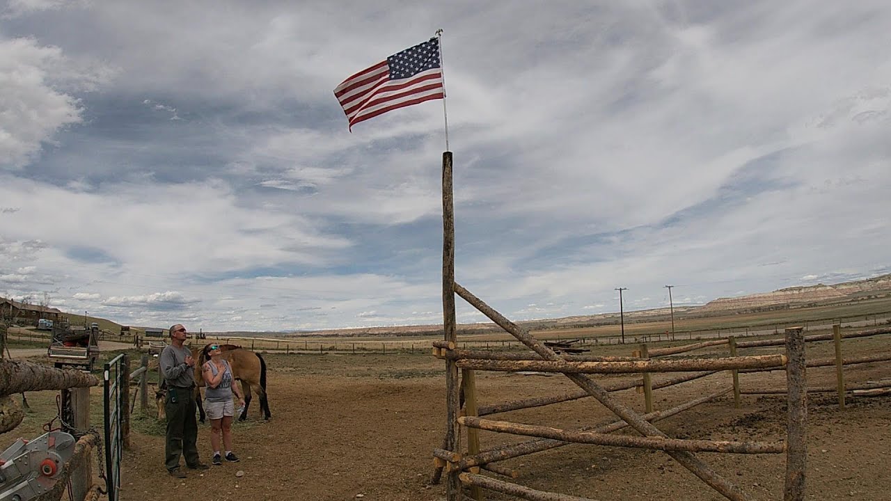 Old Glory... installing The American Flag on the gate I built
