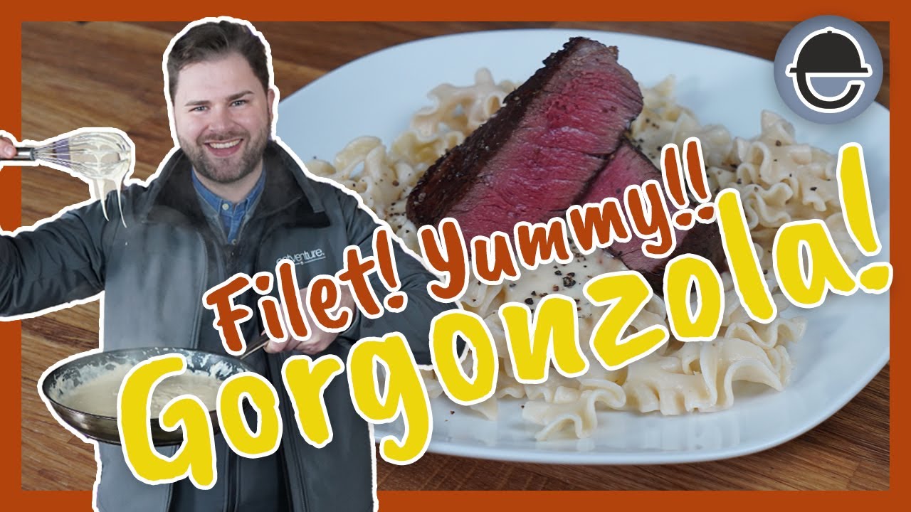 Saftiges Filet mit Gorgonzolasauce und Pasta / eatventure