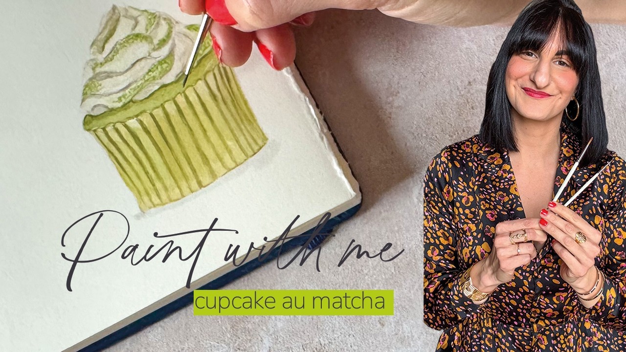 Peindre un cupcake au matcha à l’aquarelle 🧁 | Paint With Me Relaxant