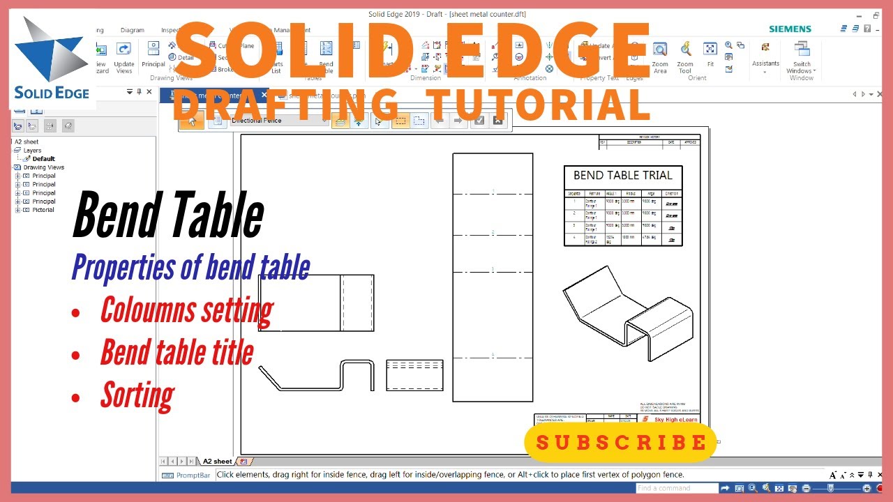 Таблица сгибов Solid Edge | Учебное пособие по черчению Solid Edge | Чертежи листового металла So...