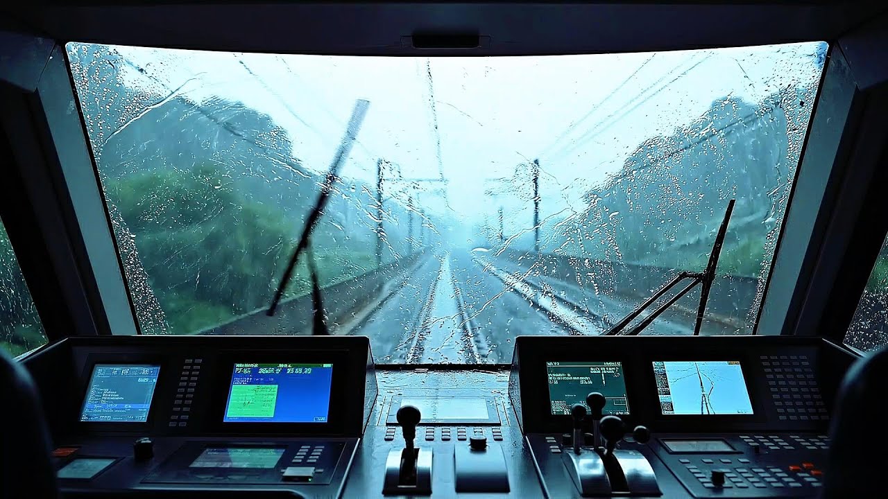 Rain Ambience from a Train Driver POV 🚆🌧️ | Immersive Rain Sounds for Deep Relaxation & Focus