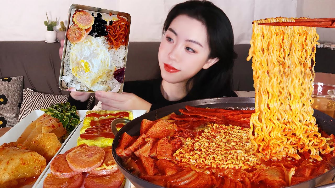 추억의 옛날도시락과 유명한 의정부부대찌개 먹방 Lunchbox of old memories and famous Uijeongbu Budaejjigae mukbang