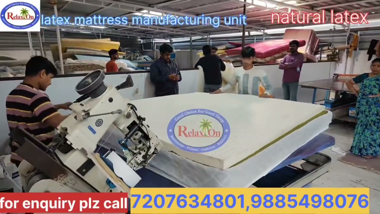 Natural Latex mattress manufacturing process@7207634801,7207634802