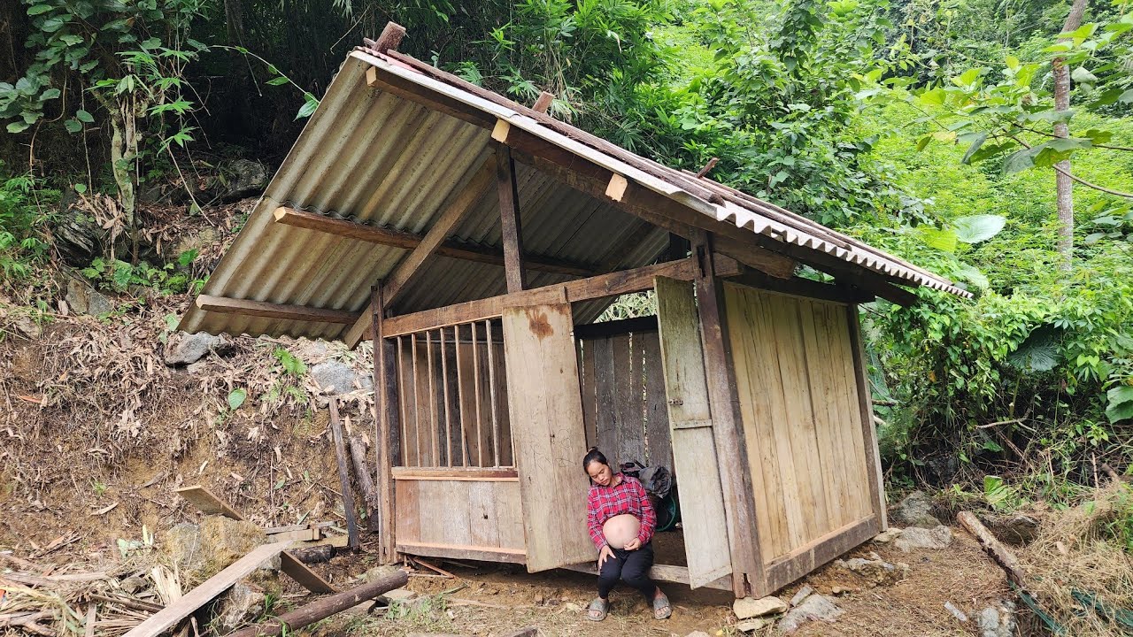 8-months pregnant single mother is renovating an abandoned house to live in | Triệu Thị NaNa