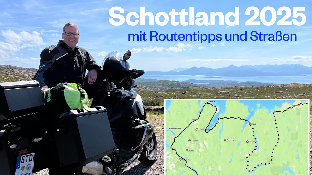 Schottland mit dem Motorrad bei bis zu 34 Grad