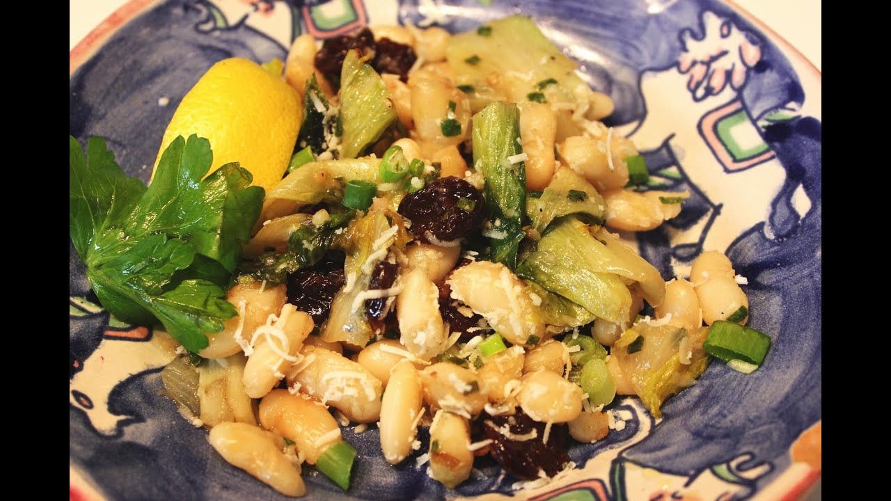 Escarole with White Beans and Dried Tart Cherries