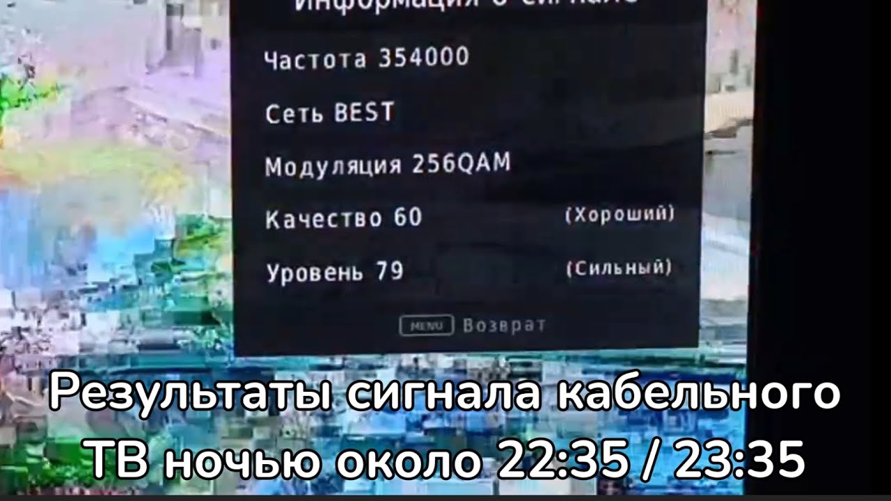 Результаты сигнала кабельного ТВ 07 / 11.09.2024 около 22.35 / 23.35