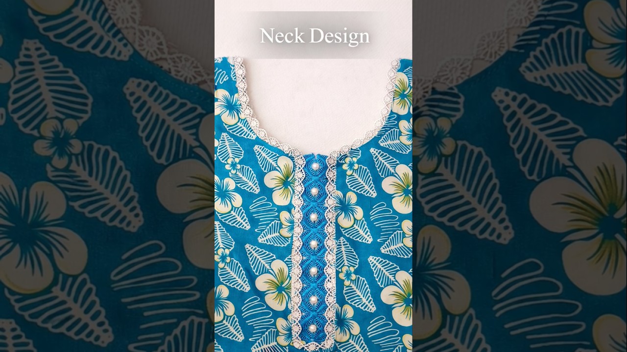 Neck design with lace and beads 