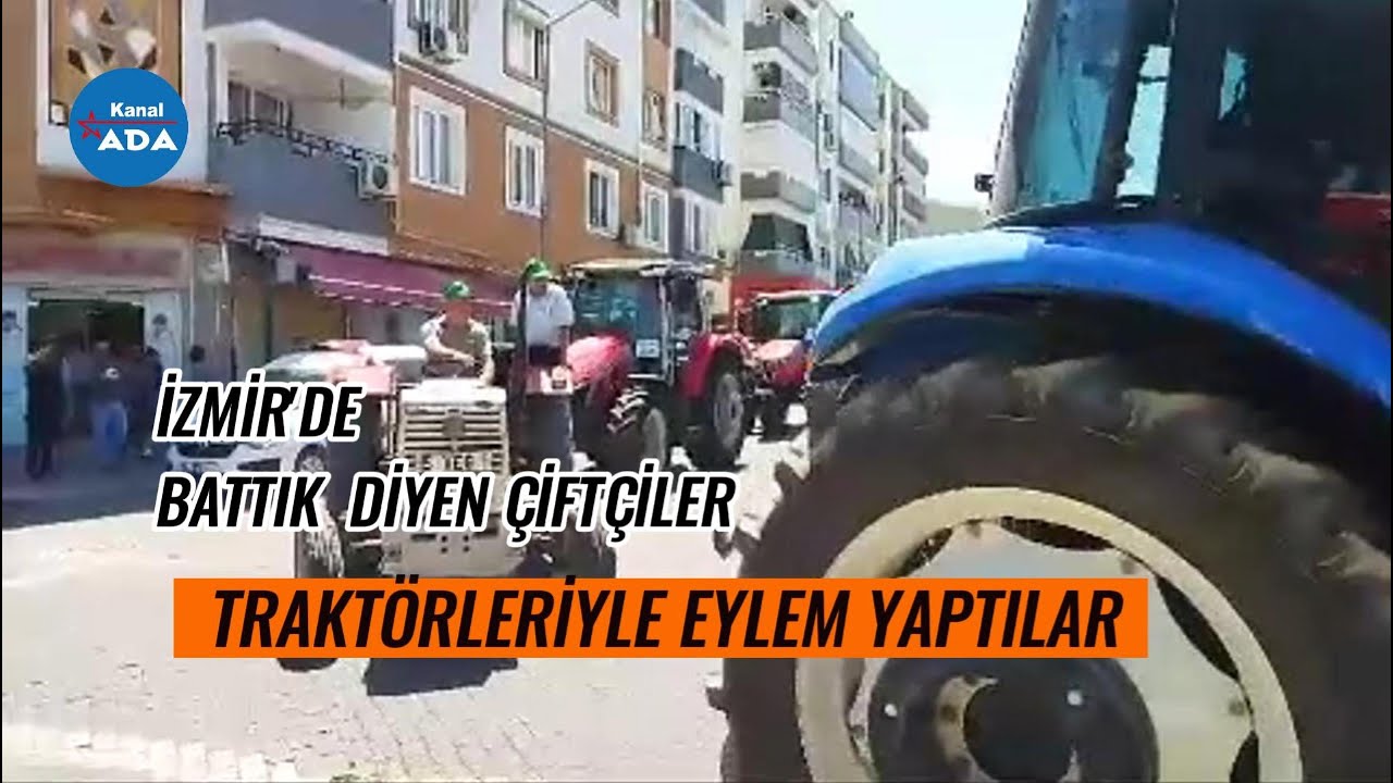 İZMİR KINIK'TA BATTIK DİYEN ÇİFTÇİLER EYLEM YAPTI