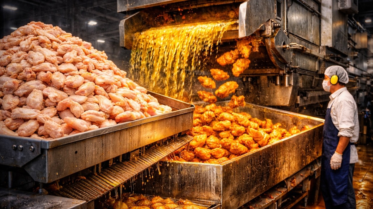 😳 Inside a Mega Hot Wings Factory – How Thousands of Spicy Wings Are Made Every Hour