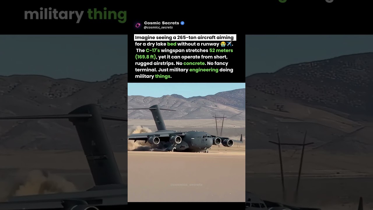 The C-17 Can Land Where Most Planes Can't 😨#short #viral #trending #viralvideo #c17globemaster #c17