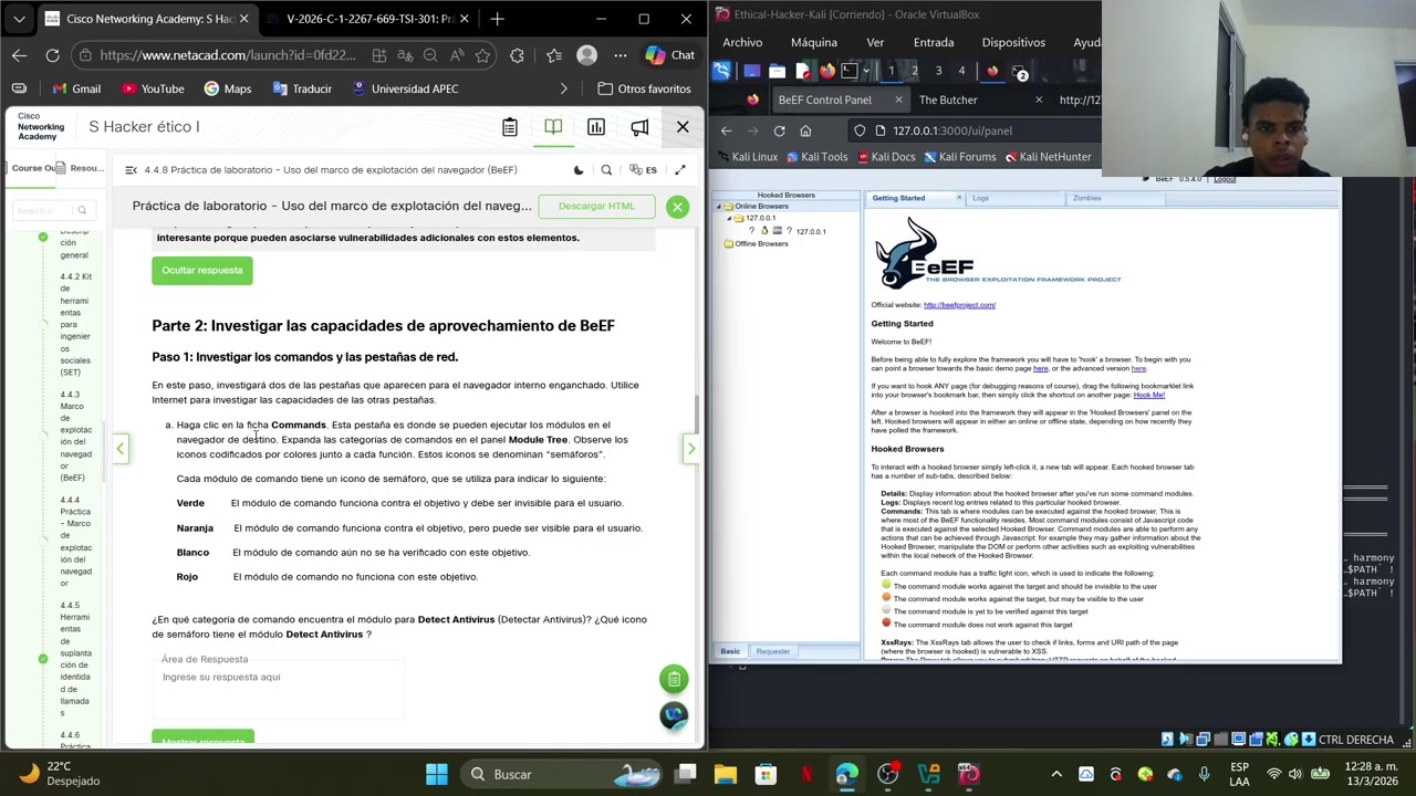 4.4.8 Lab Using the Browser Exploitation Framework (BeEF)