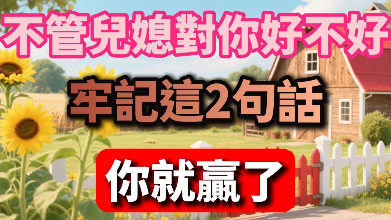 不管兒媳對你好不好，牢記這2句話，你就贏了【慢煮時光】 #晚年生活 #婆媳關系 #中老年生活 #人生智慧 #情感故事 #銀發族 #幸福晚年 #生活感悟